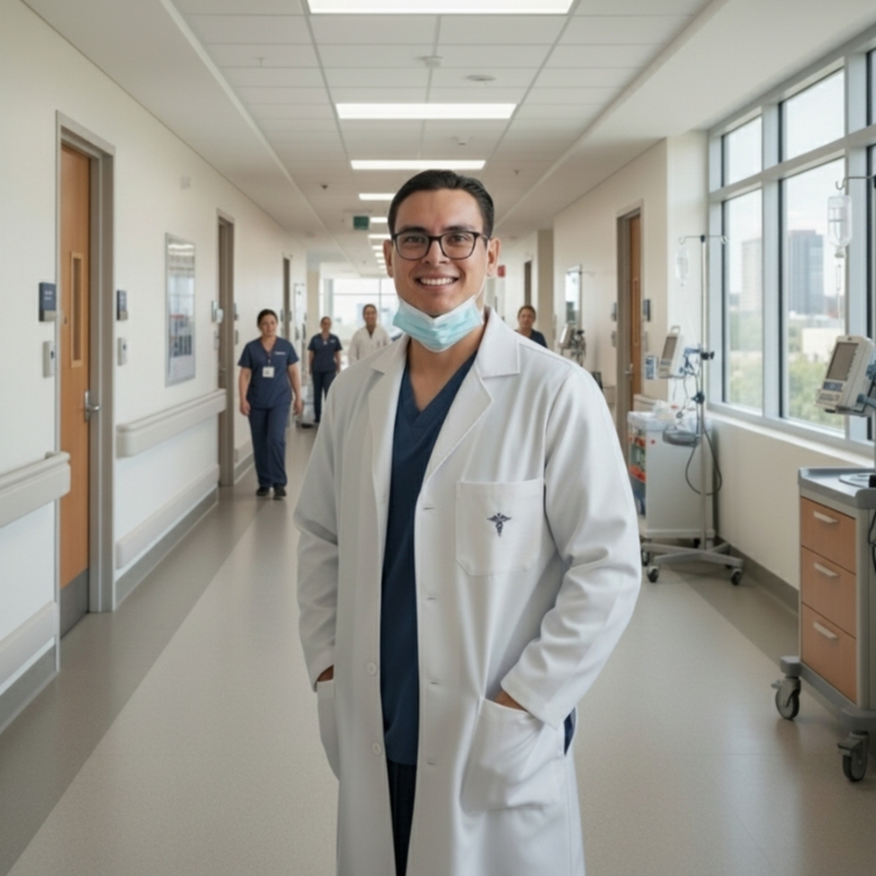 Retrato profesional del Dr. Mallyolo Pelayo, neurocirujano endovascular en Puebla con doble certificación CMCN